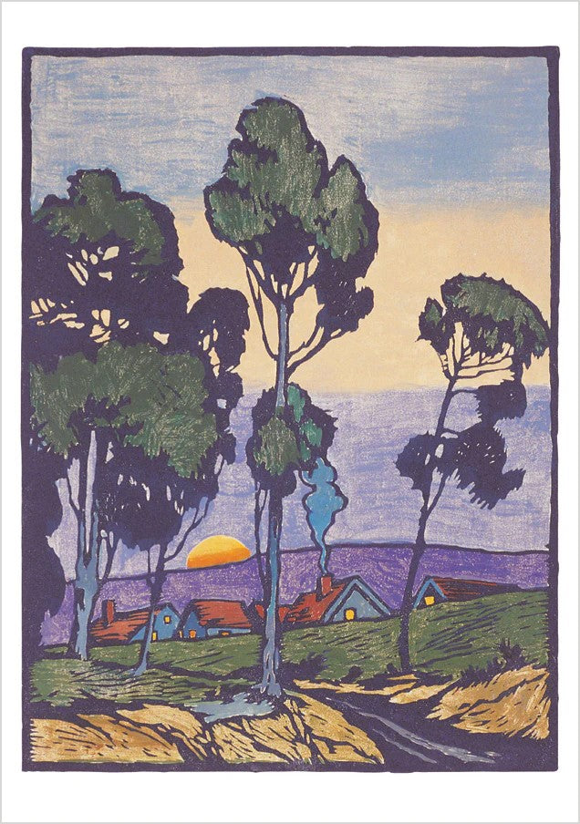 William Seltzer Rice was born in Pennsylvania but moved to Northern California in 1900, when the region’s Arts & Crafts movement was flowering. The landscapes of Northern California proved excellent raw materials for his creativity. 20 blank notecards (5 each of 4 designs) with envelopes. Card size: 5 x 7".