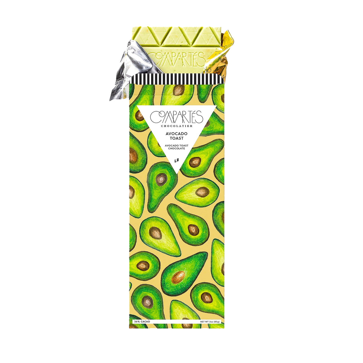This Avocado Toast Chocolate Bar is a chocolate sensation! Crafted with creamy white chocolate and fresh California avocados, this irresistible fusion brings together the creaminess of avocados, crispy toast, and the sweetness of chocolate in one delightful treat. The best thing since sliced bread, this velvety green concoction captures the essence of avocado toast in a convenient chocolate bar.