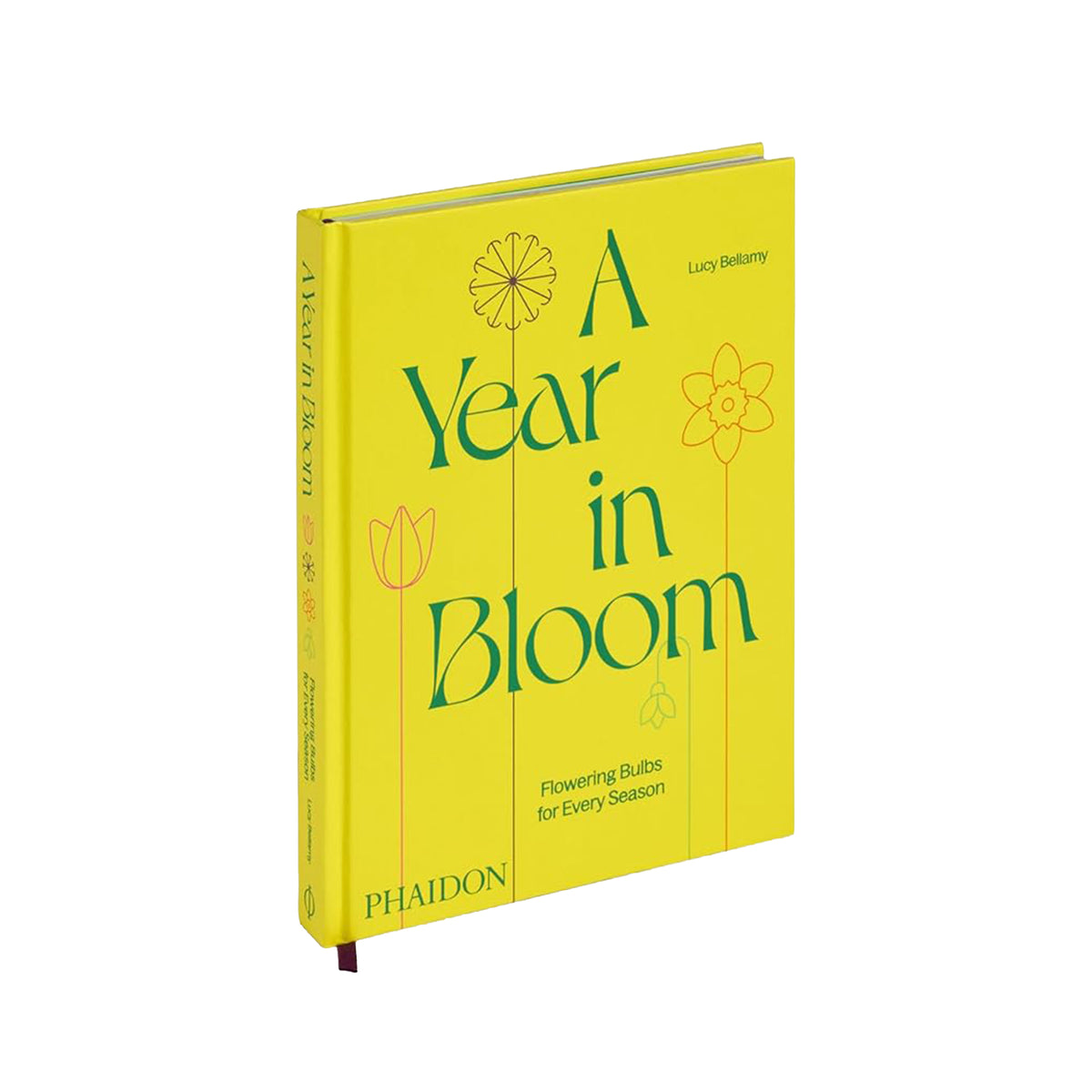 Book titled 'A Year in Bloom' by Phaidon on a white background