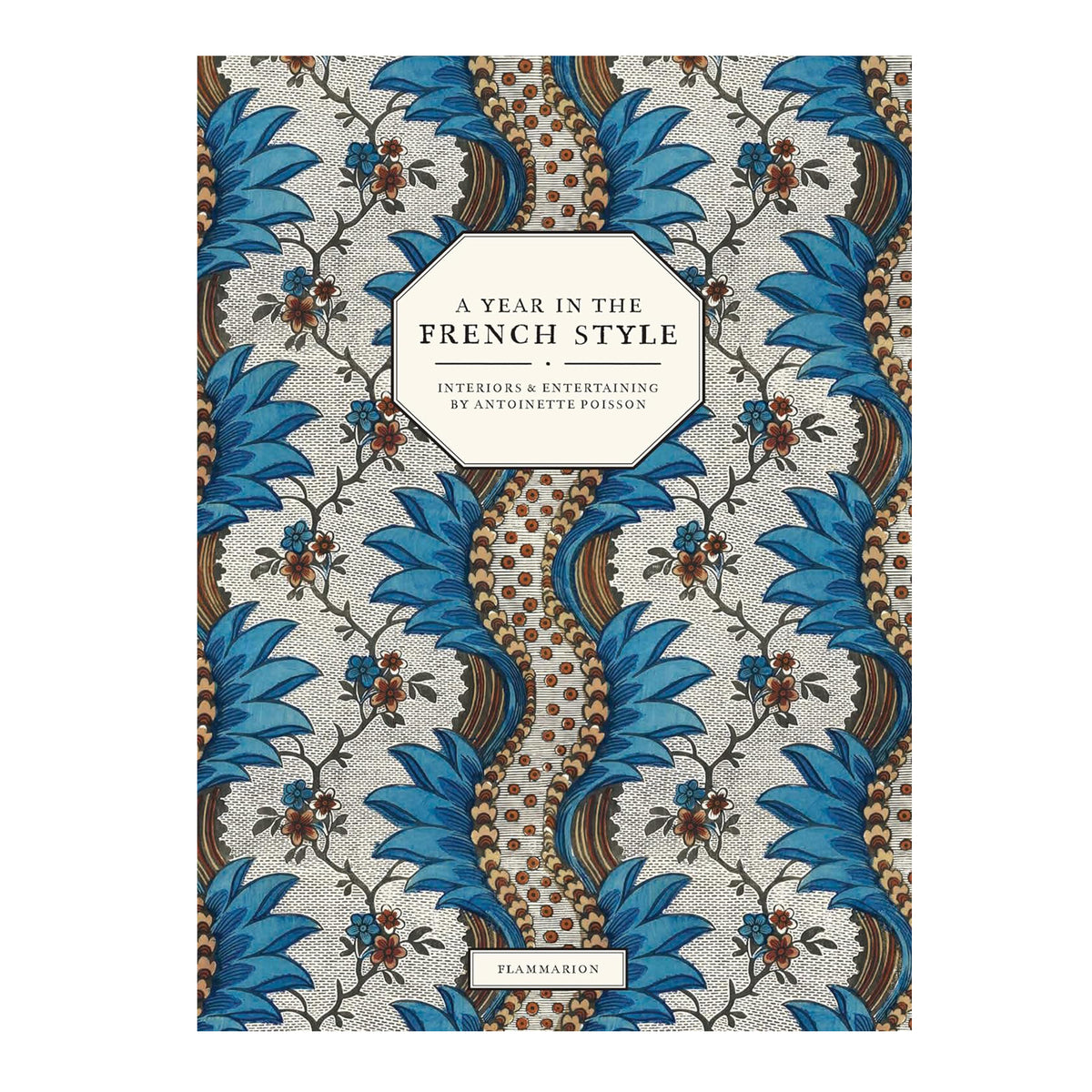 Book cover with floral design and text &#39;A Year in the French Style&#39; on a white background