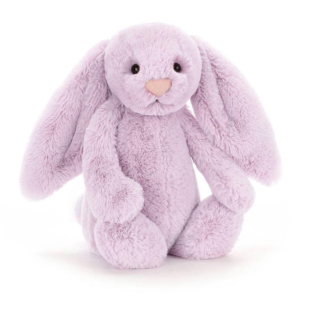 Bashful Lilac Bunny is very attentive - she tilts her head to hear all the best tales and readies her yummy-soft purply ears. A delightful lassie in flower-bright fur, she wants to go everywhere, paw in paw.