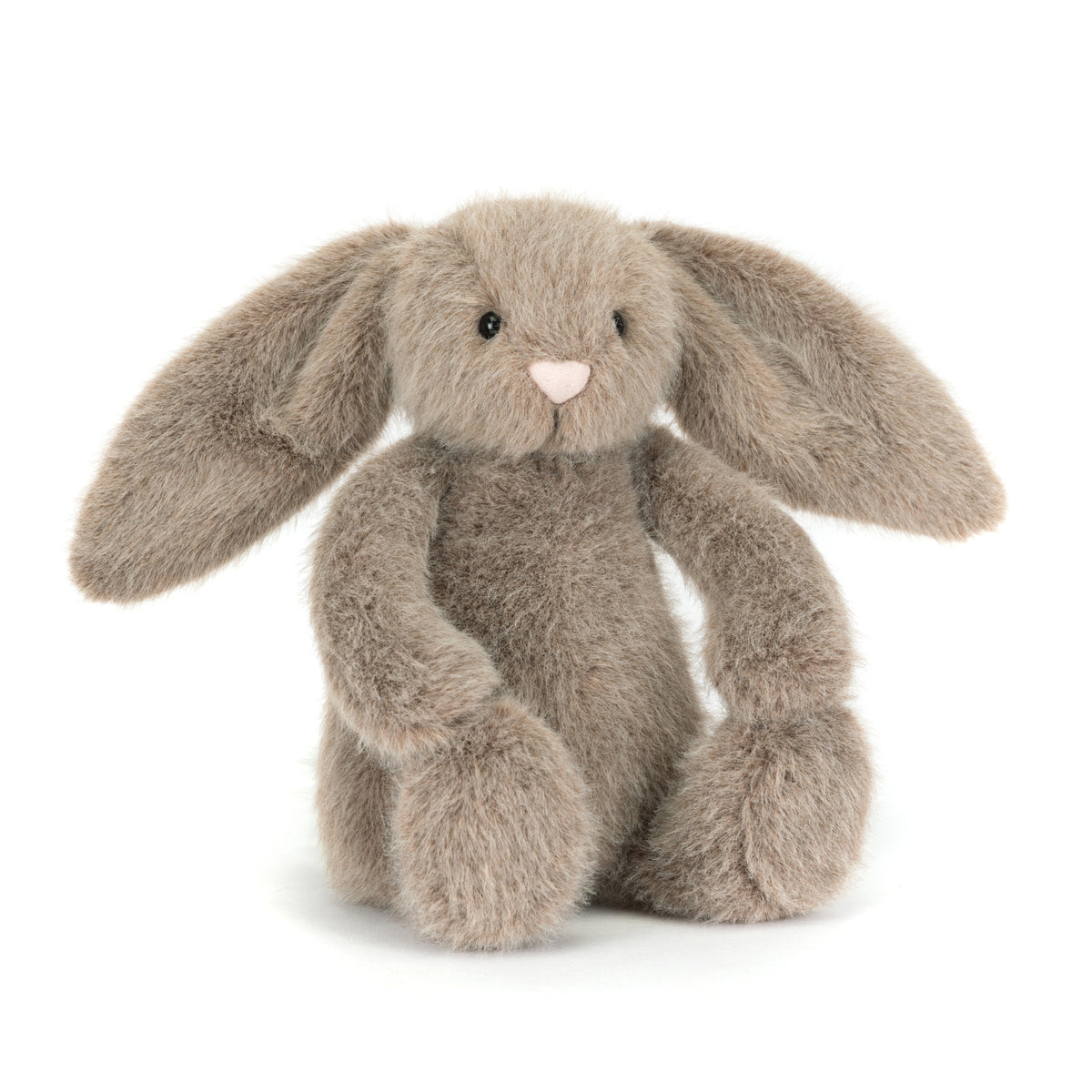 Plush Jellycat bunny toy with long ears on a white background