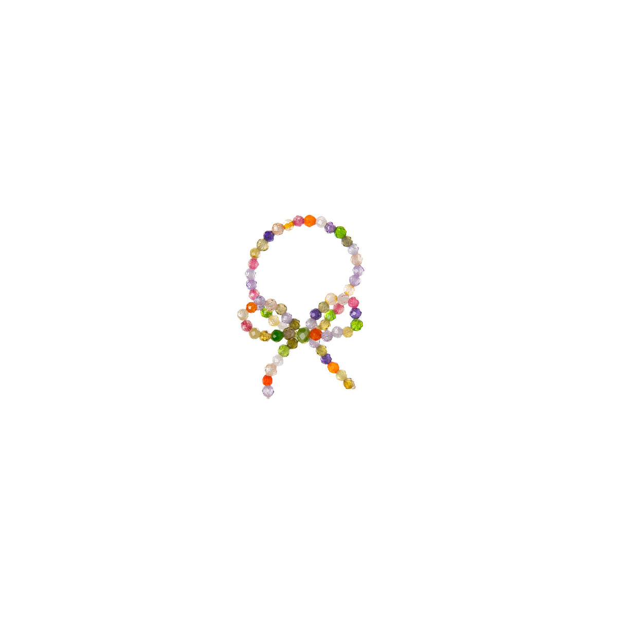 MULTICOLOR BEADED BOW RING