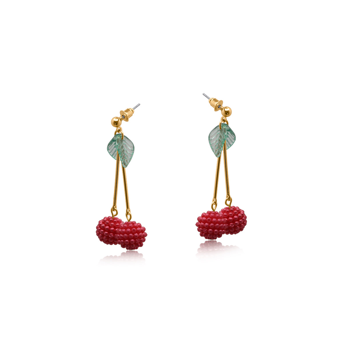BEADED CHERRY EARRINGS