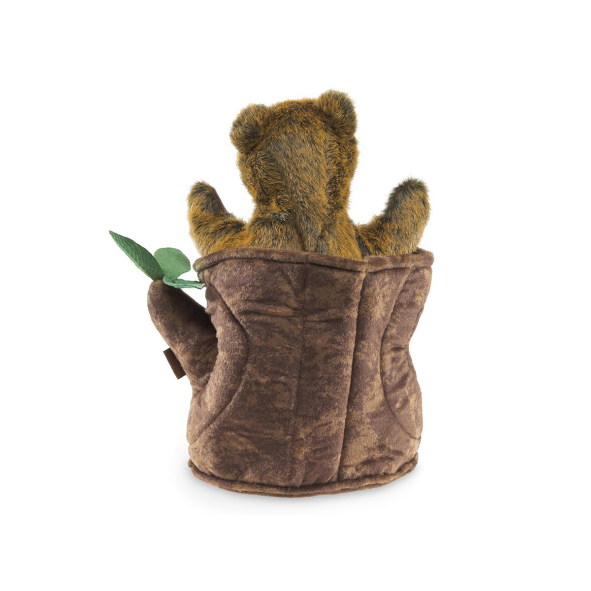 BEAR IN A TREE STUMP HAND PUPPET