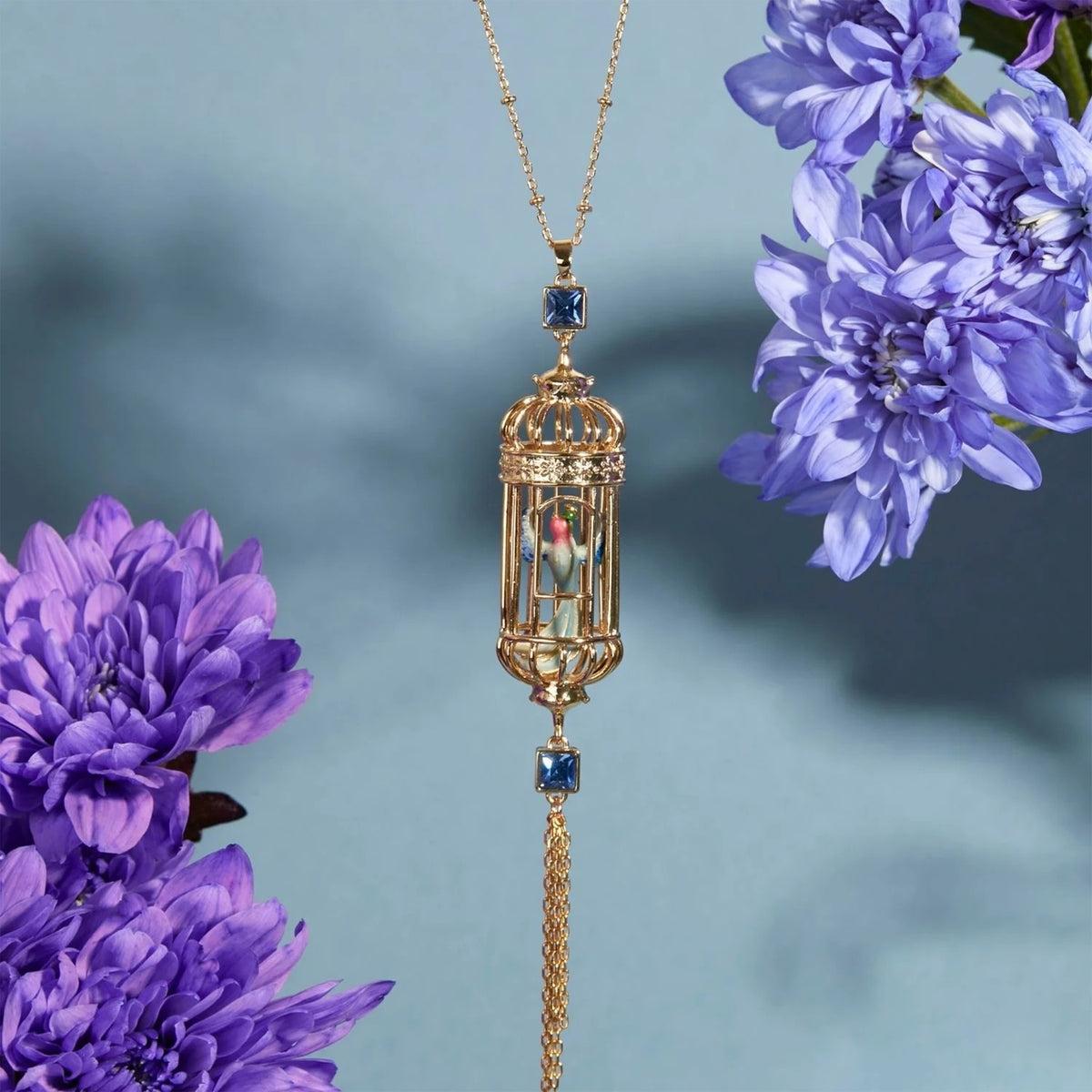 BIRDCAGE PENDANT NECKLACE