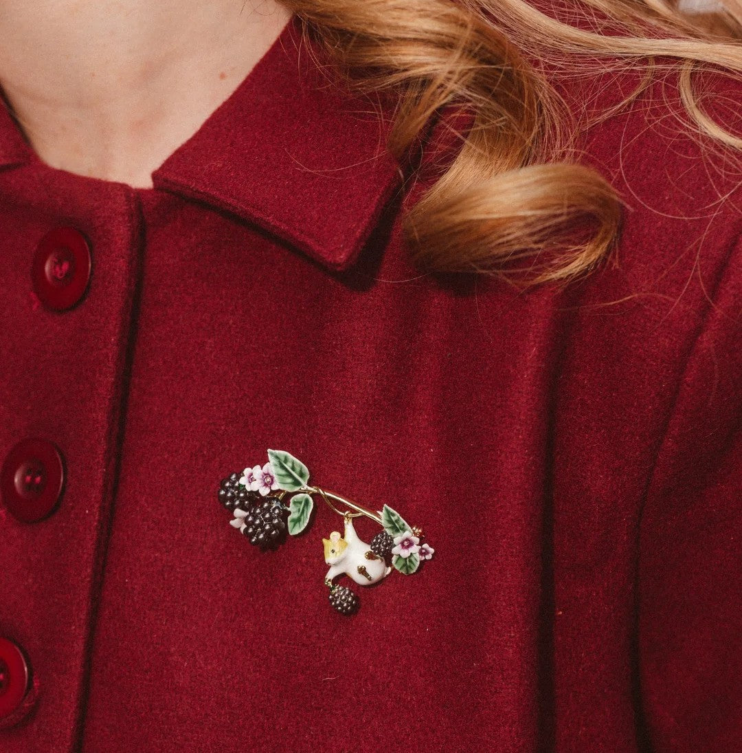 BLACKBERRY & MOUSE BROOCH