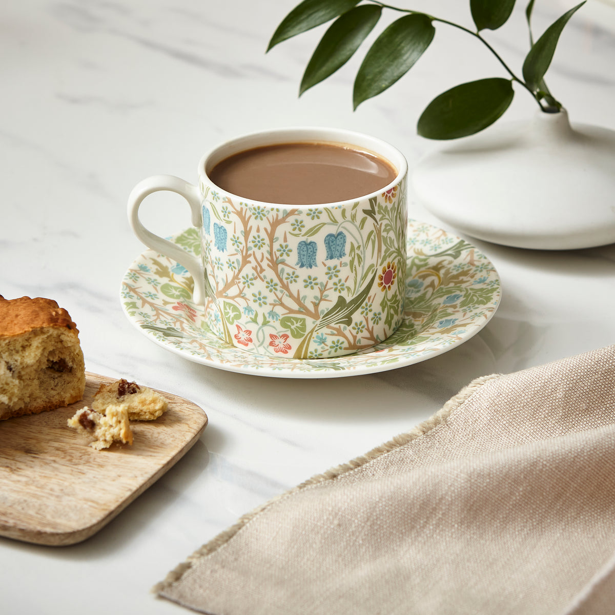 WILLIAM MORRIS BLACKTHORN TEACUP AND SAUCER