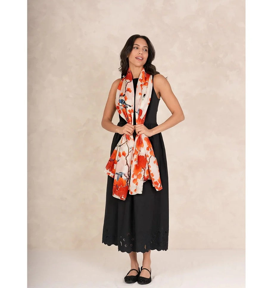 BLOSSOM AND BIRDS SCARF