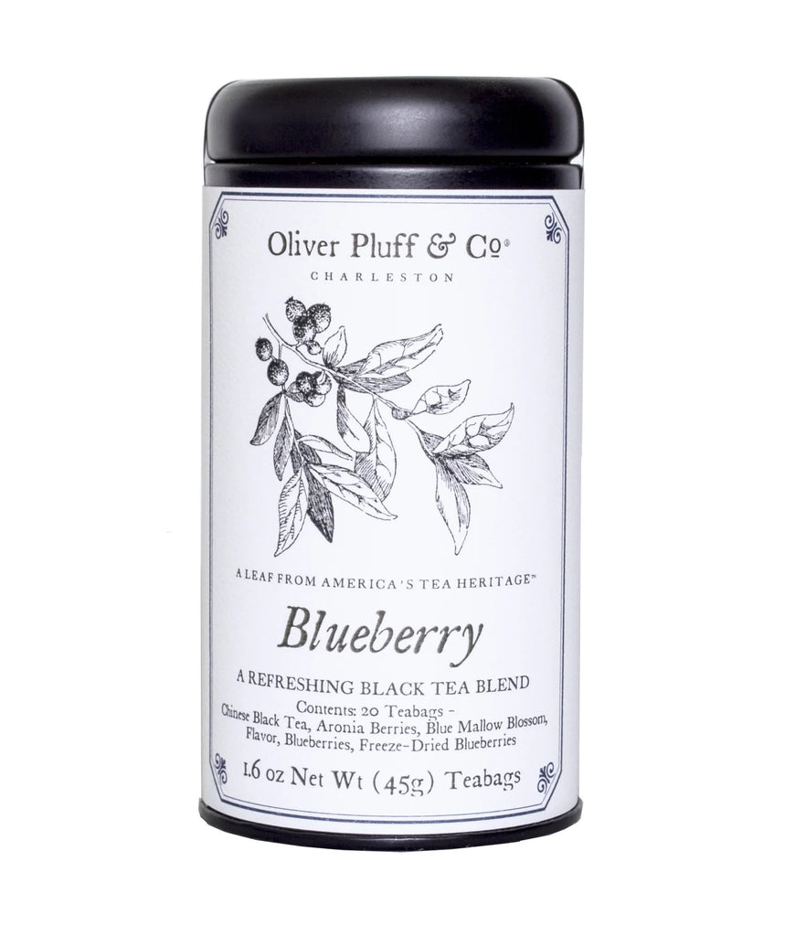 Blueberries are perennial flowering plants with indigo-colored berries. They are one of the few fruit species native to north America and have a colorful history dating back to pre-colonial times. This black tea blend encompasses the sweet, wild spirit of this flavorful berry. 20 teabags in a reusable tin. 1.6 oz.
