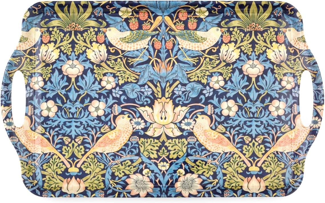 This quality melamine trays is strong, robust durable, and brilliantly practical. Not only hardwearing, it is also a beautiful home decor accent piece. The intricate Strawberry Thief design forms part of the Morris & Co for Pimpernel collection. 19 x 11.7 x 1.2" Melamine Hand wash