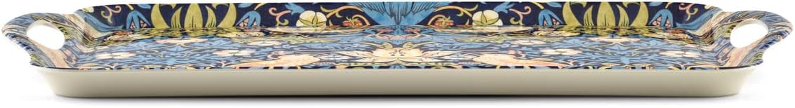 WILLIAM MORRIS STRAWBERRY THIEF BLUE HANDLED TRAY