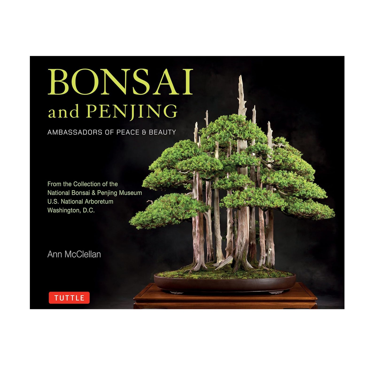 Book cover of 'Bonsai and Penjing' with a bonsai tree on a dark background