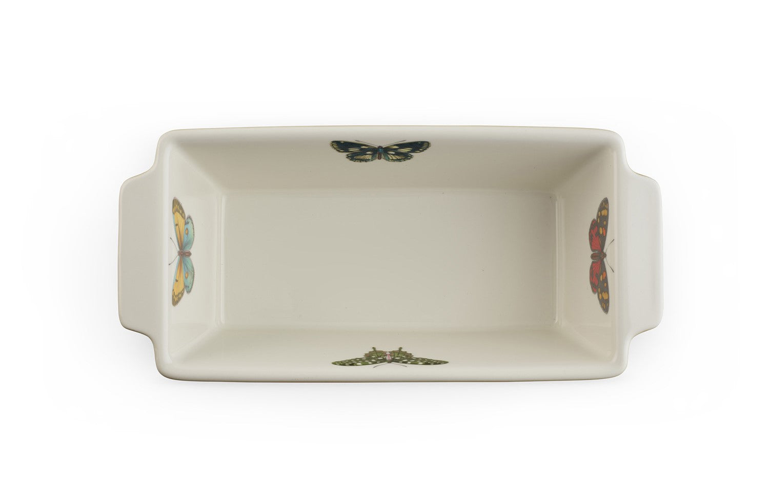 on the interior and rich olive glaze on the exterior. Culinary creations can go straight from the freezer to the oven to table with ease. Made of durable porcelain and is dishwasher safe. Dimensions: 11" x 5.5" x 3.3". 46 fl.oz