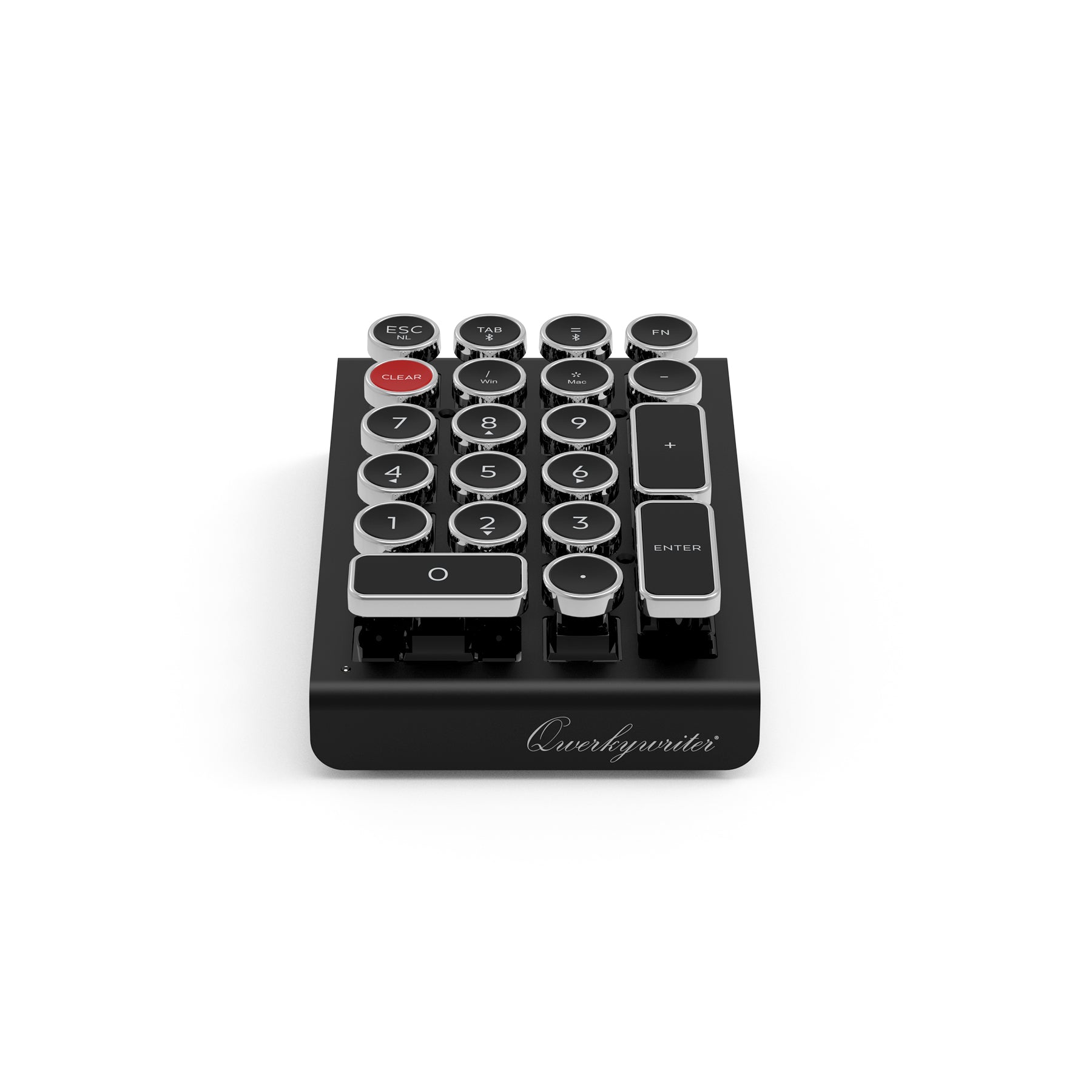 Black Qwerkywriter keyboard on a white background