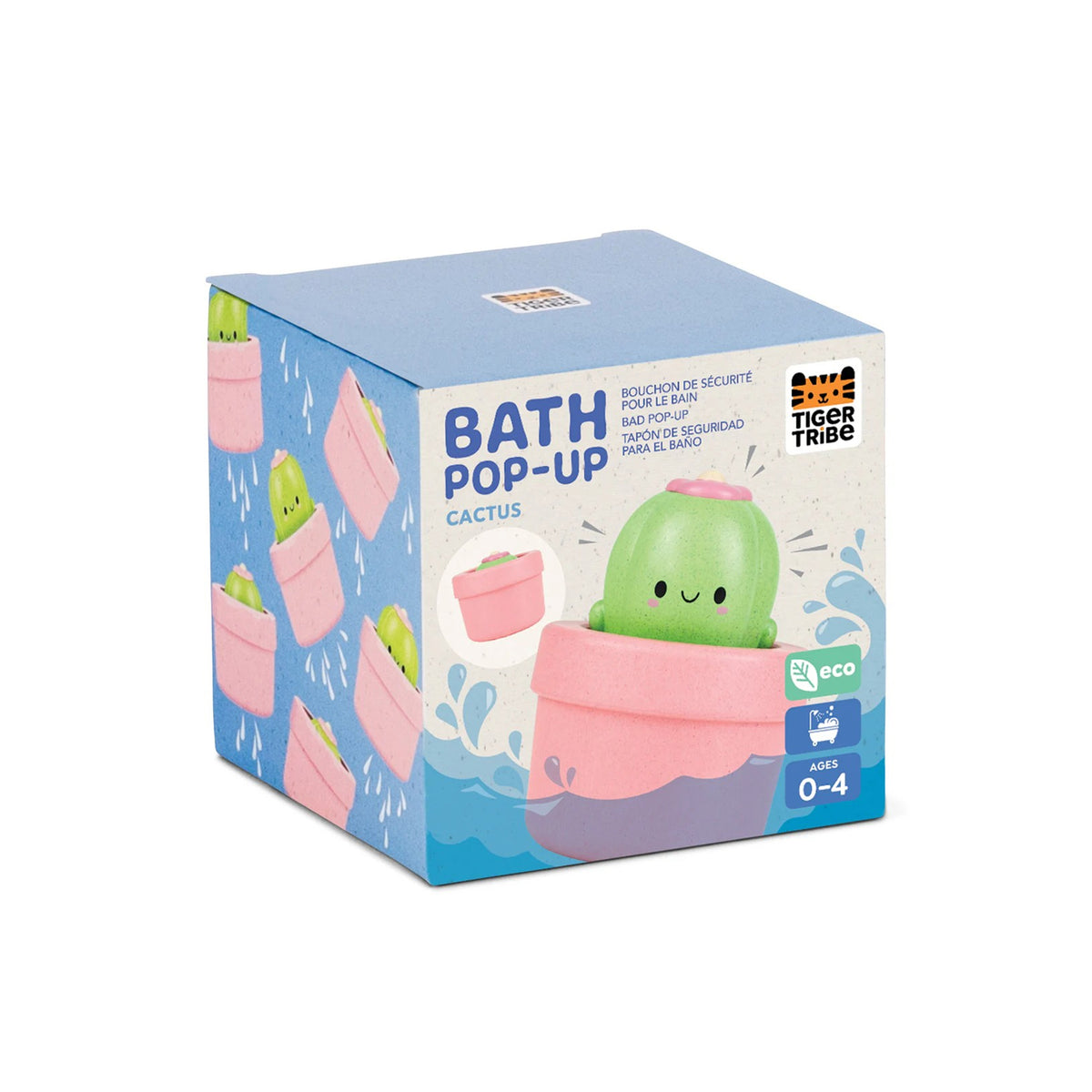Box of Bath Pop-Up Cactus toy by Tiger Tribe on a white background
