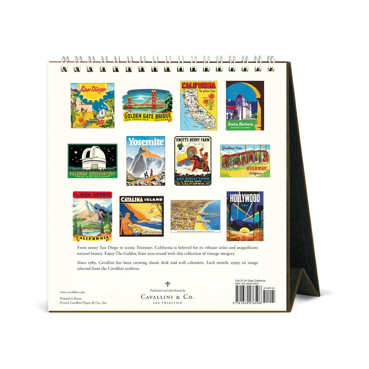 2027 VINTAGE CALIFORNIA DESK CALENDAR