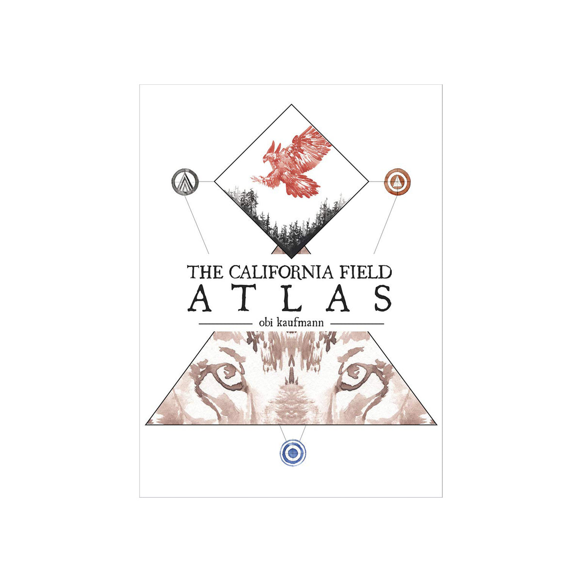 Cover of 'The California Field Atlas' with nature-themed design elements on a white background