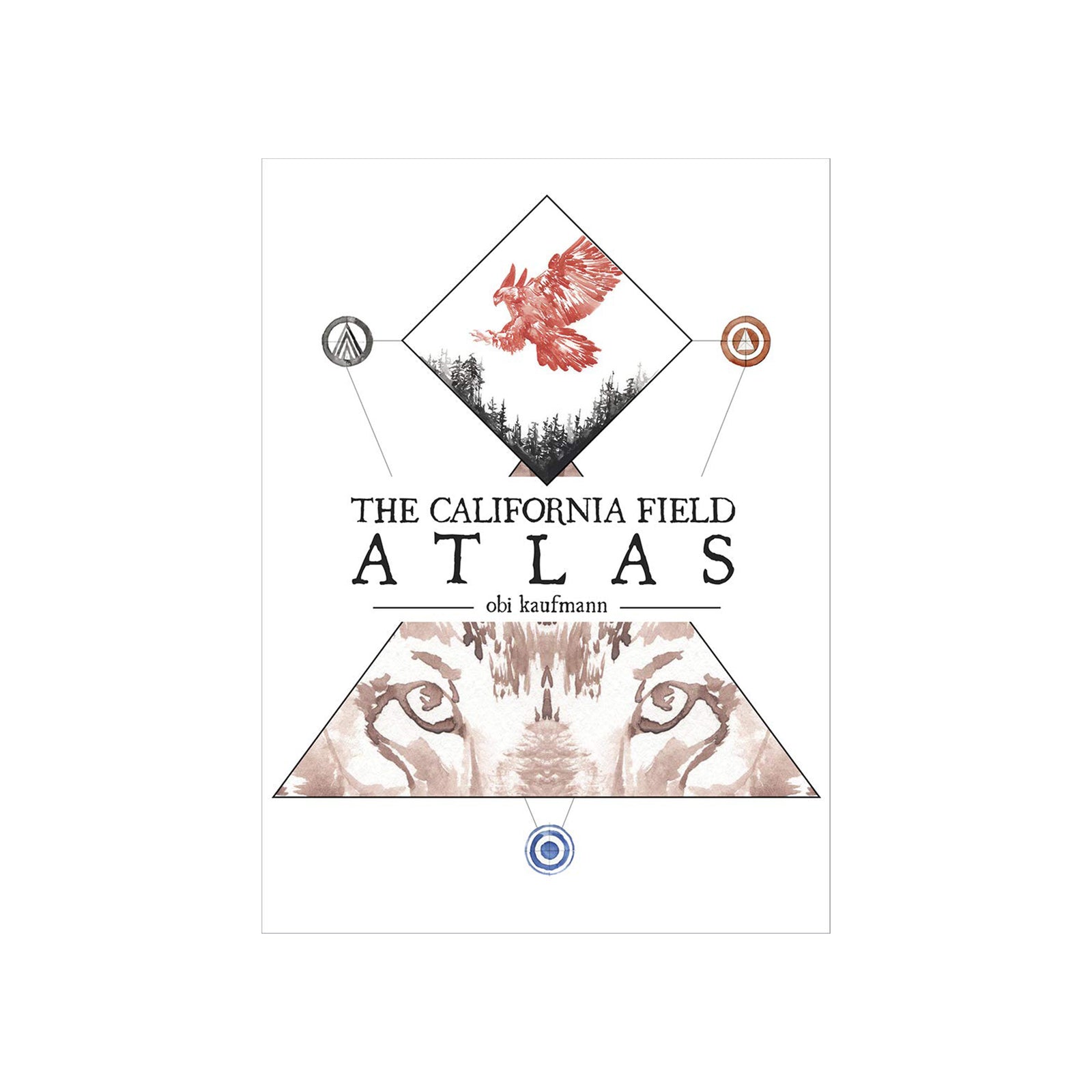 Cover of 'The California Field Atlas' with nature-themed design elements on a white background