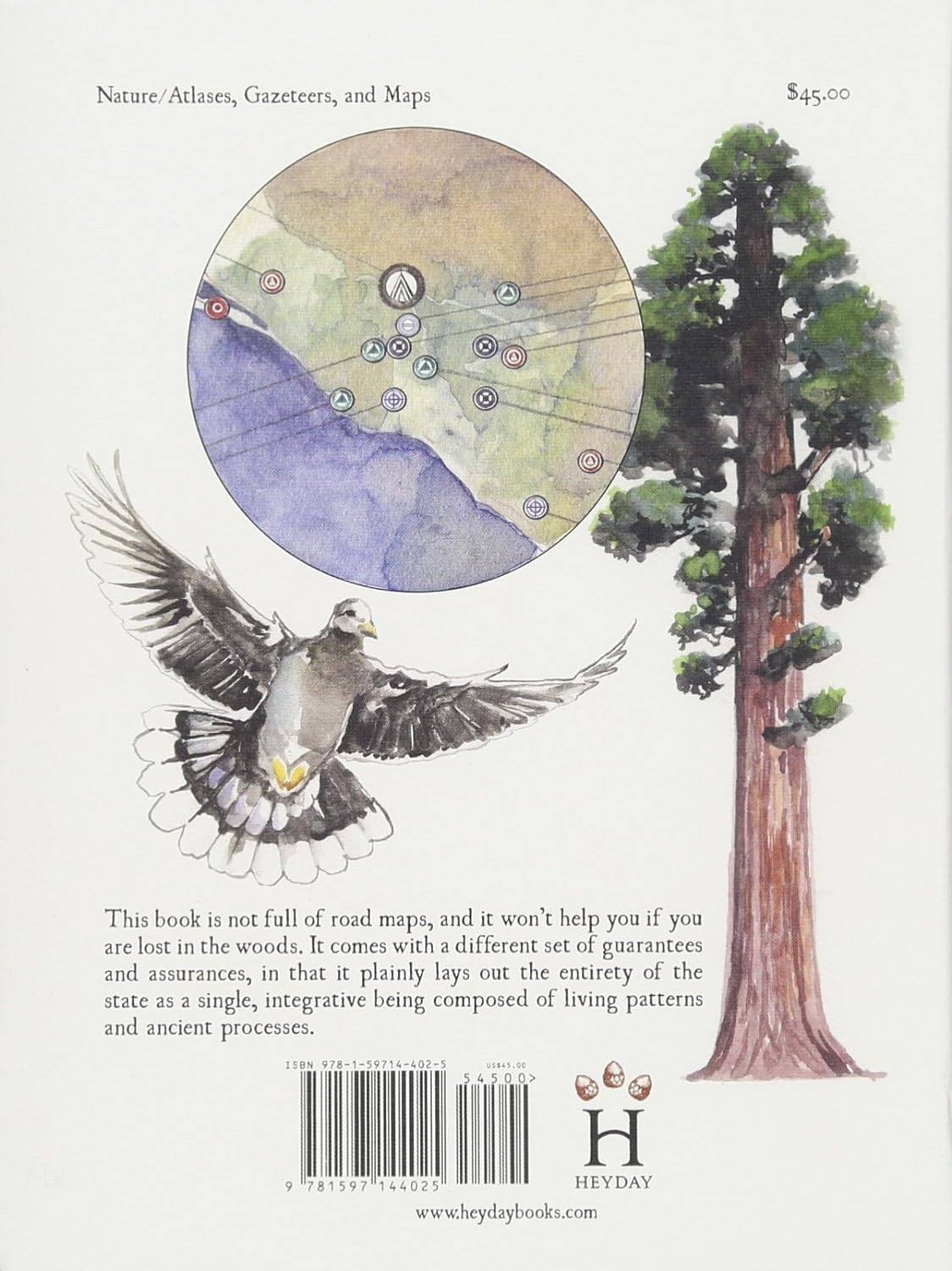 This lavishly illustrated atlas takes readers off the beaten path and outside normal conceptions of California, revealing its myriad ecologies, topographies, and histories in exquisite maps and trail paintings. 552 pages Hardcover.