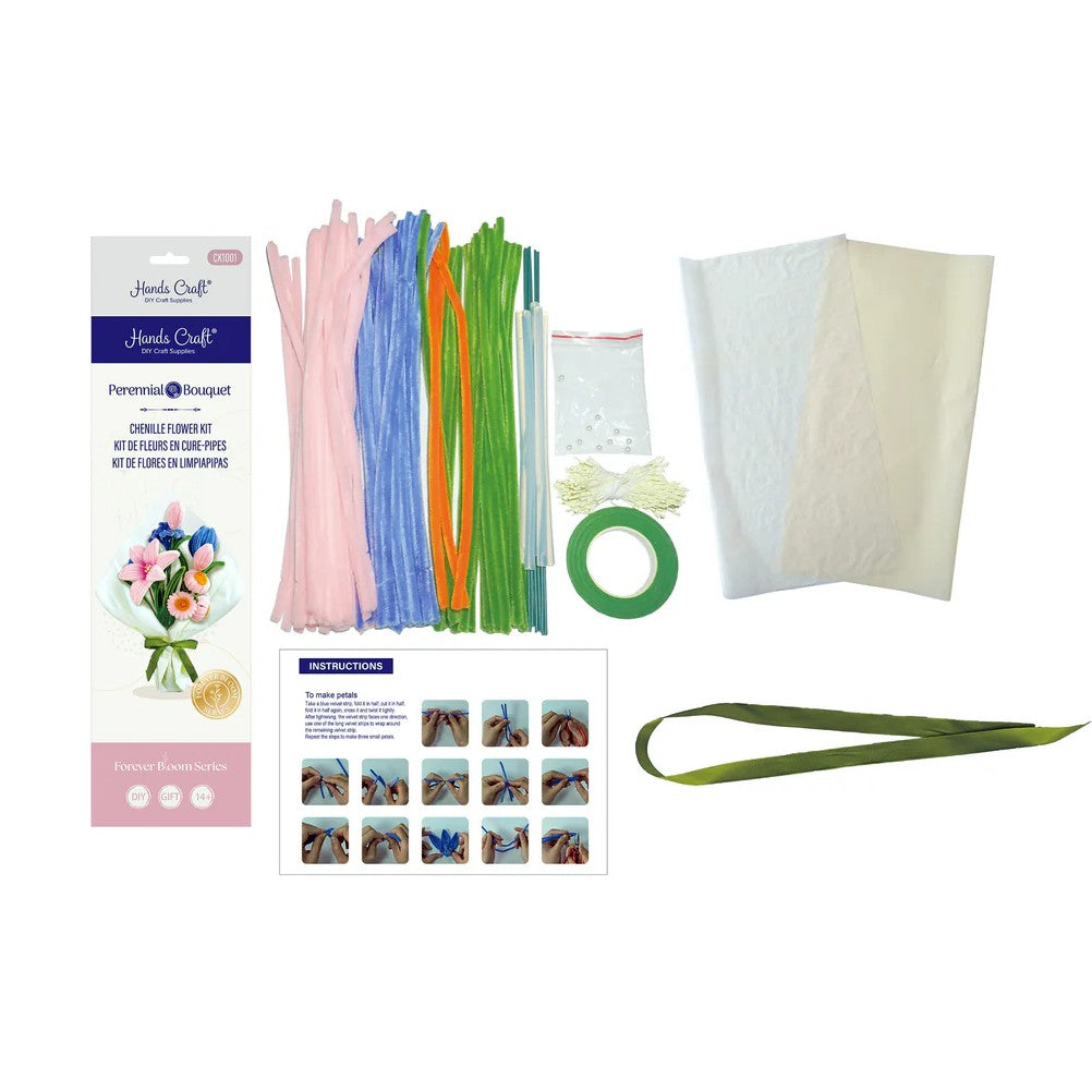 CHENILLE FLOWER BOUQUET MODEL KIT PINK