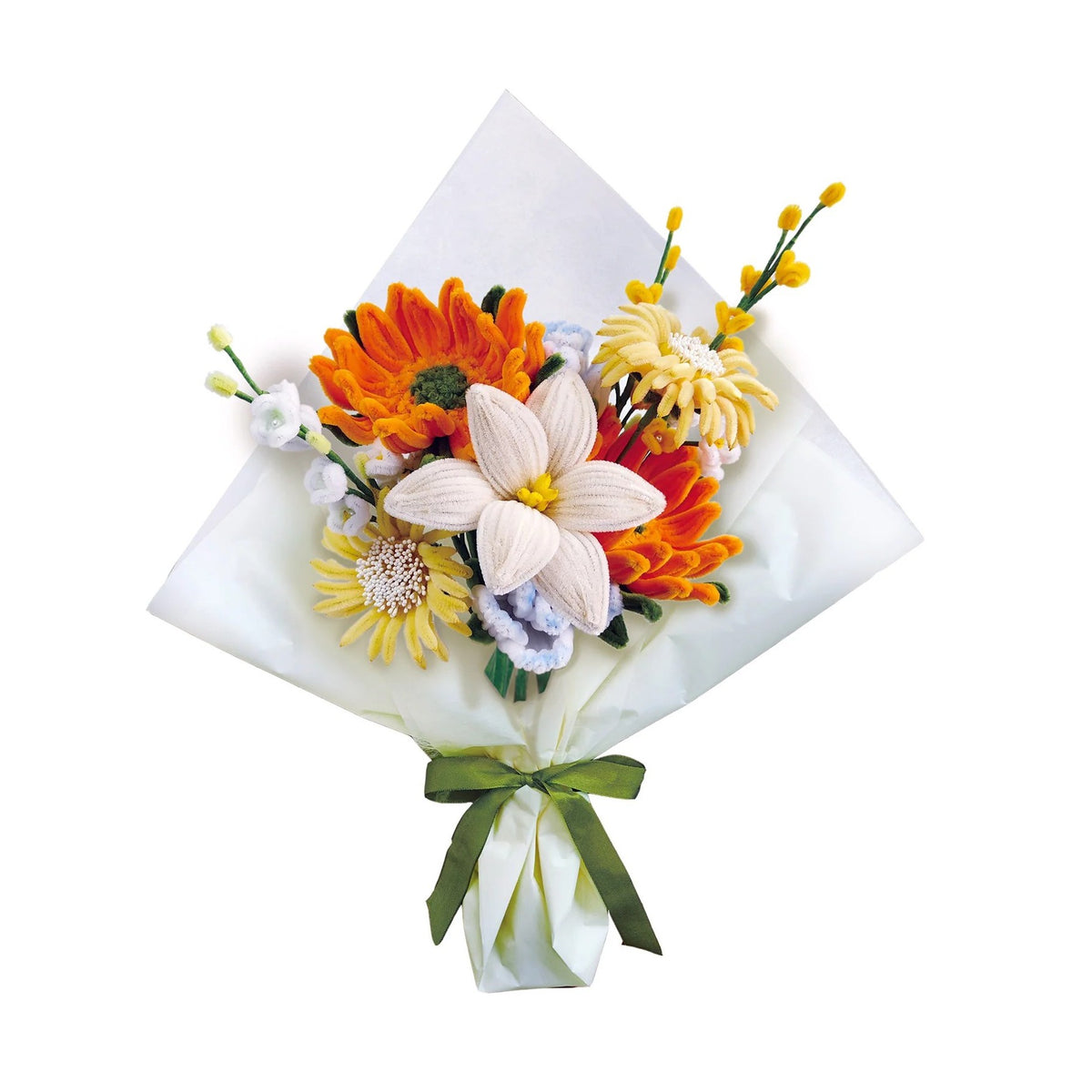 CHENILLE FLOWER BOUQUET MODEL KIT ORANGE