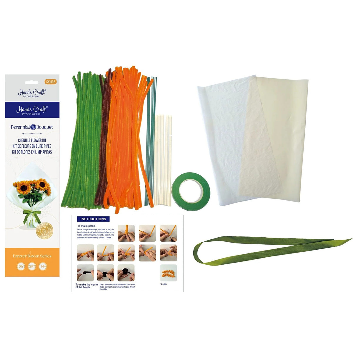 CHENILLE FLOWER BOUQUET MODEL KIT SUNFLOWERS