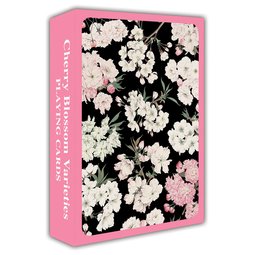 The beauty of the cherry blossom is a potent symbol equated with the evanescence of human life and epitomizes the transformation of Japanese culture throughout the ages. Card deck with beautiful cherry blossom artwork on the card reverse. Standard card deck: 52 cards plus two jokers.