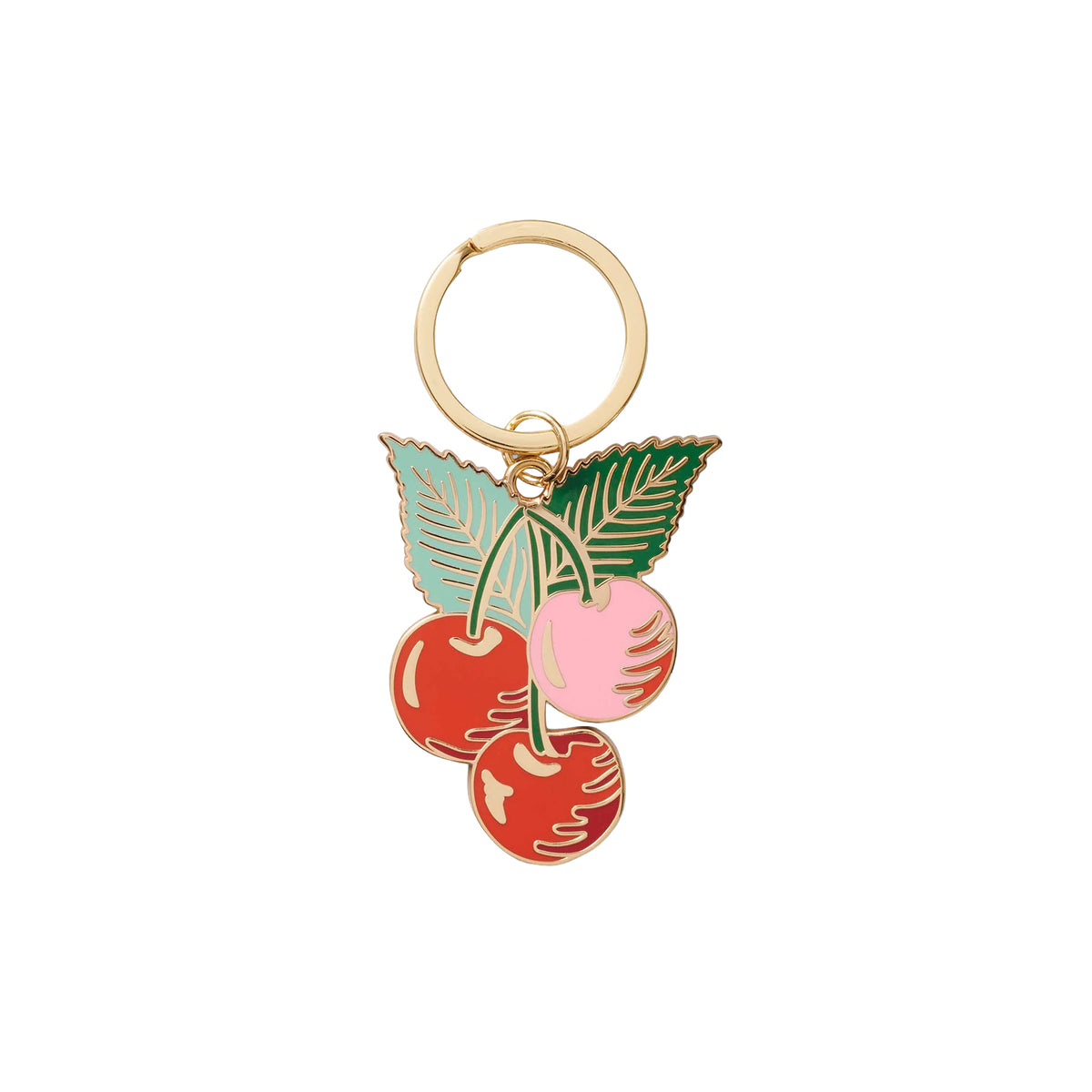 CHERRIES ENAMEL KEYCHAIN