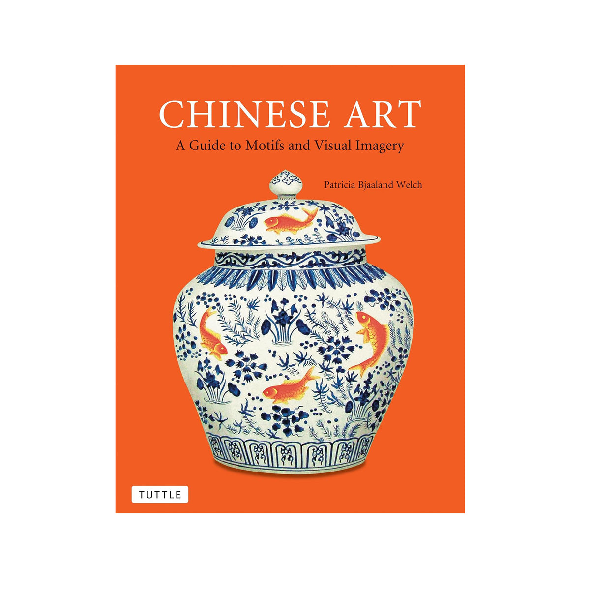Book cover of 'Chinese Art' with a decorative vase on an orange background