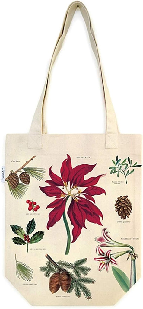 This cotton tote bag will make your Holiday Shopping a little merrier and brighter! Featuring beautiful, detailed vintage images of poinsettias.