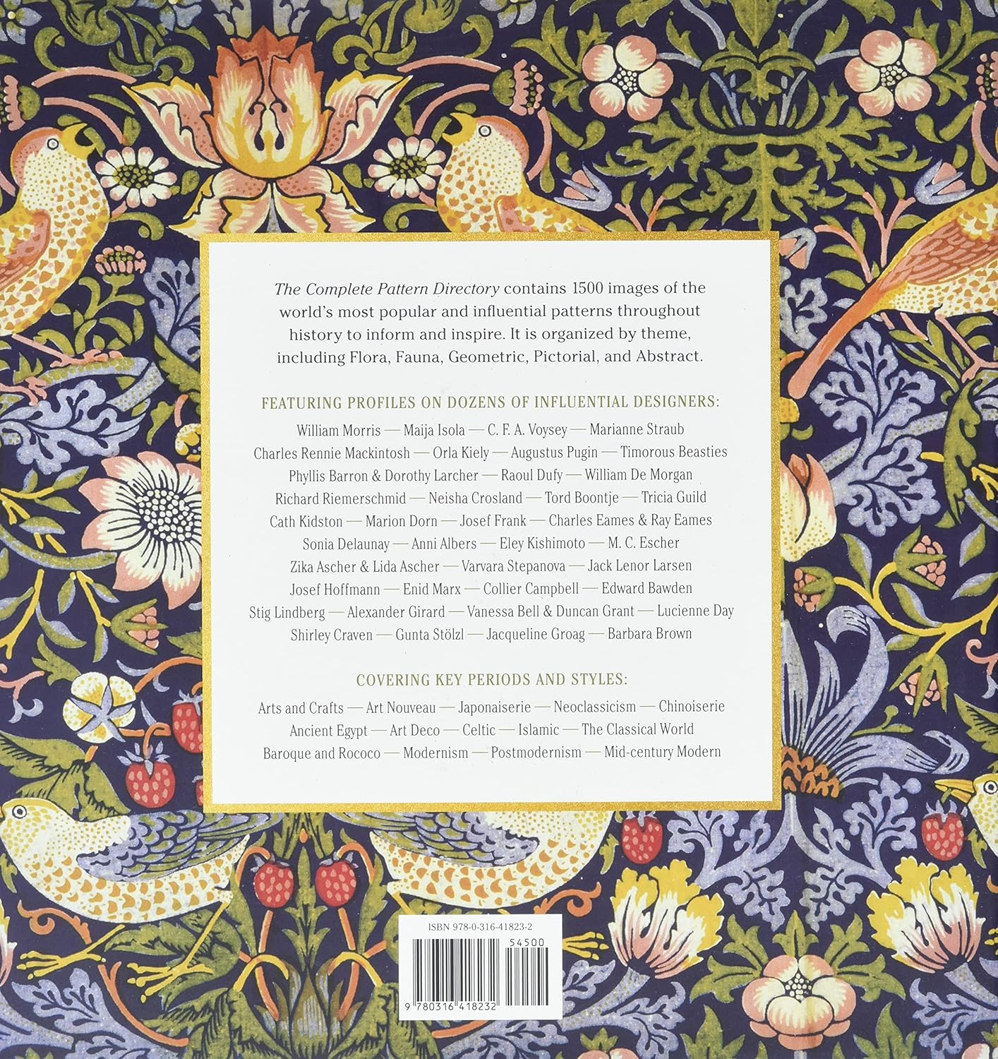 An essential resource for any designer, crafter, artist, or historian, The Complete Pattern Dictionary is the most comprehensive, practical, and beautiful directory of patterns throughout history, covering all periods, styles, and cultures.  672 pages. Hardcover.