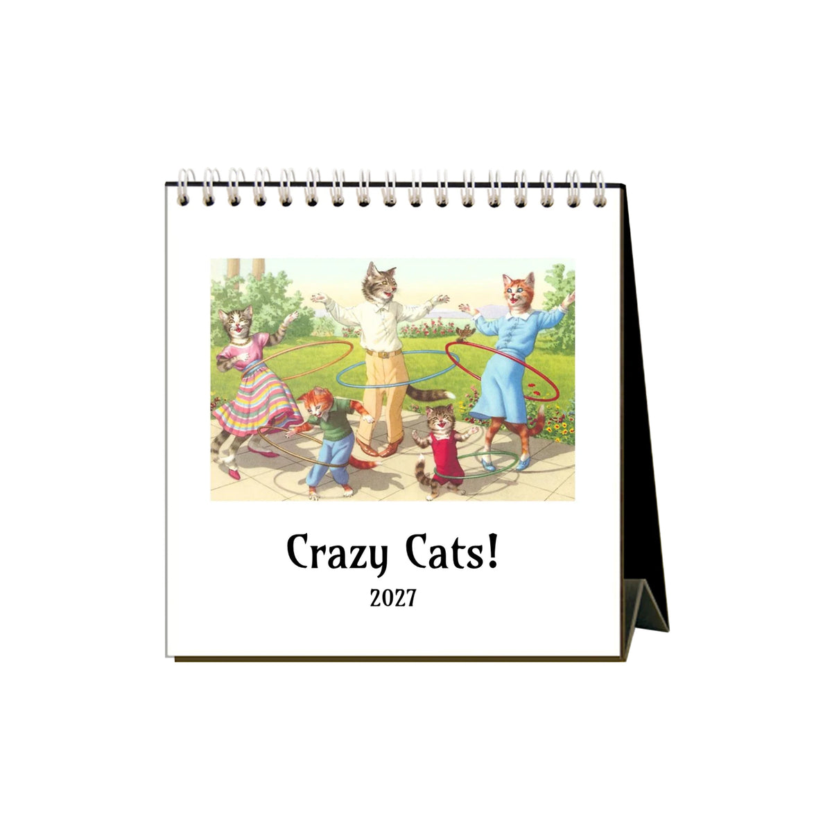 2027 desk calendar featuring illustrations of cats from the 1950s