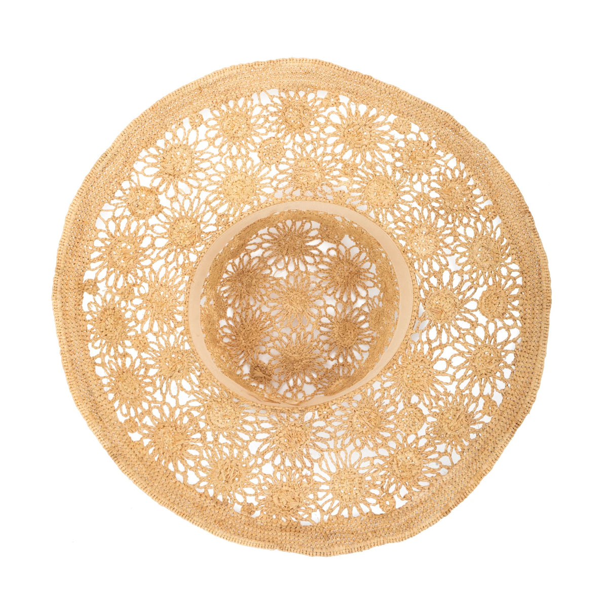 FLORAL CROCHET RAFFIA BUCKET HAT