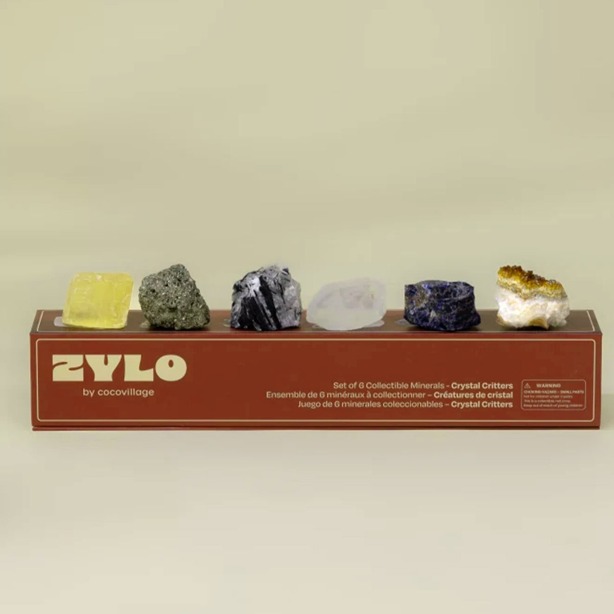 SET OF 6 COLLECTIBLE MINERALS - CRYSTAL CRITTERS