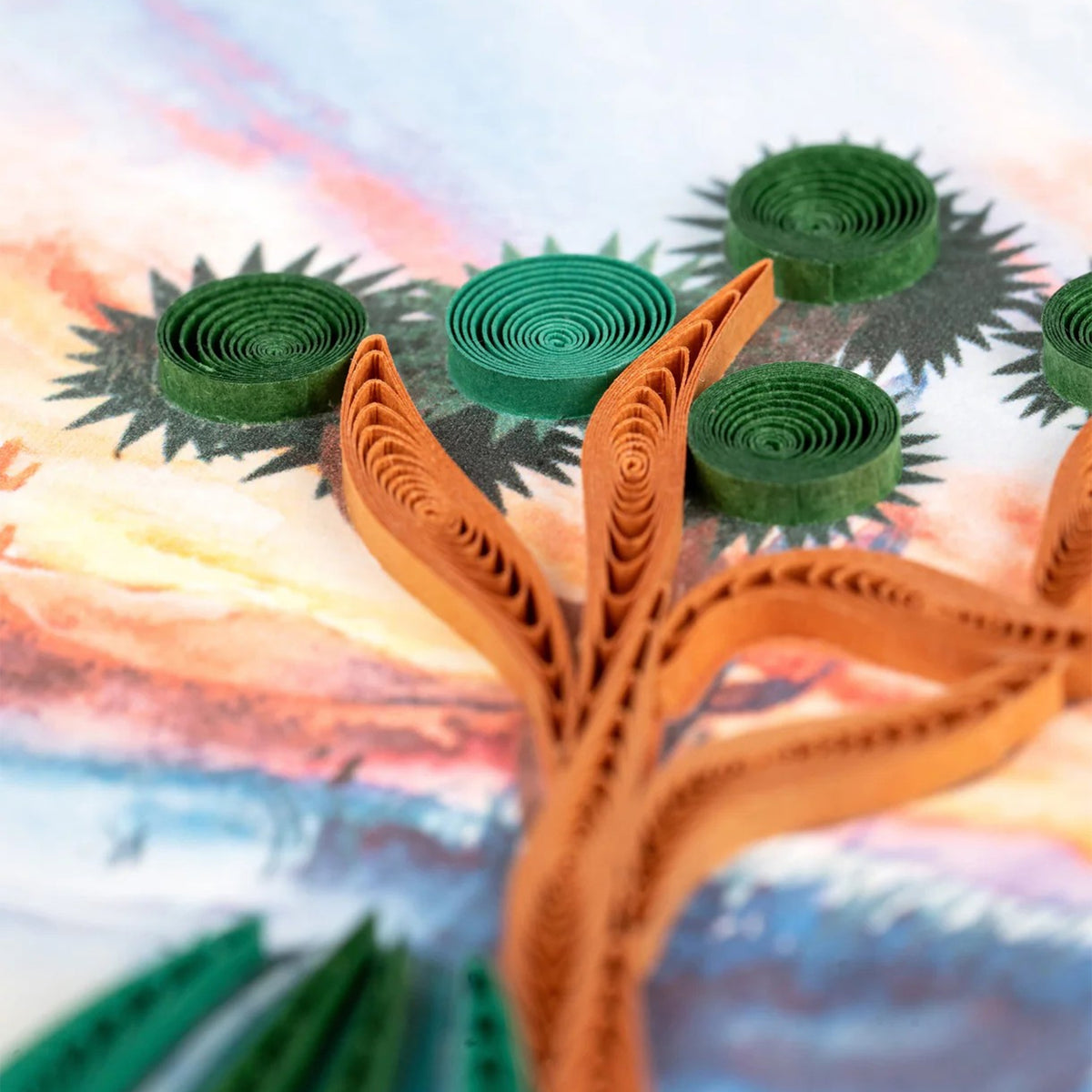 QUILLED DESERT LANDSCAPE NOTECARD