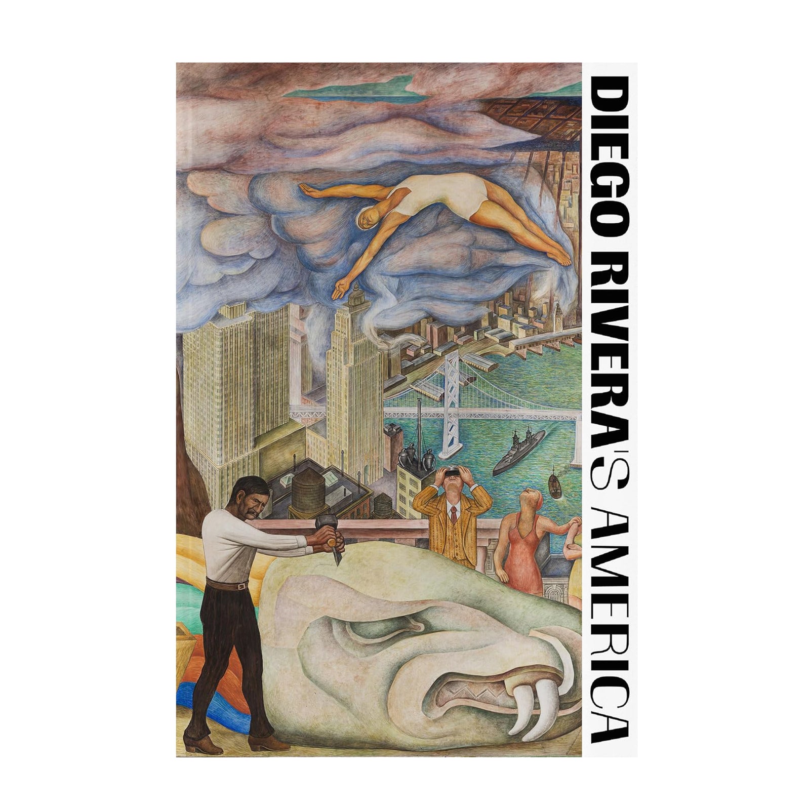 Book cover of 'Diego Rivera's America' with a colorful mural design.
