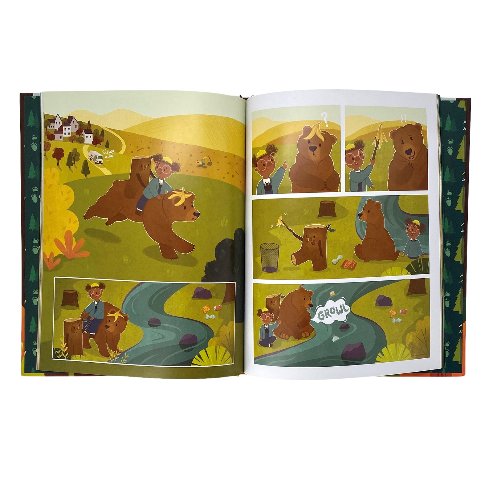 Book cover of 'Do You Speak Bear?' with a bear and two children in a forest setting.