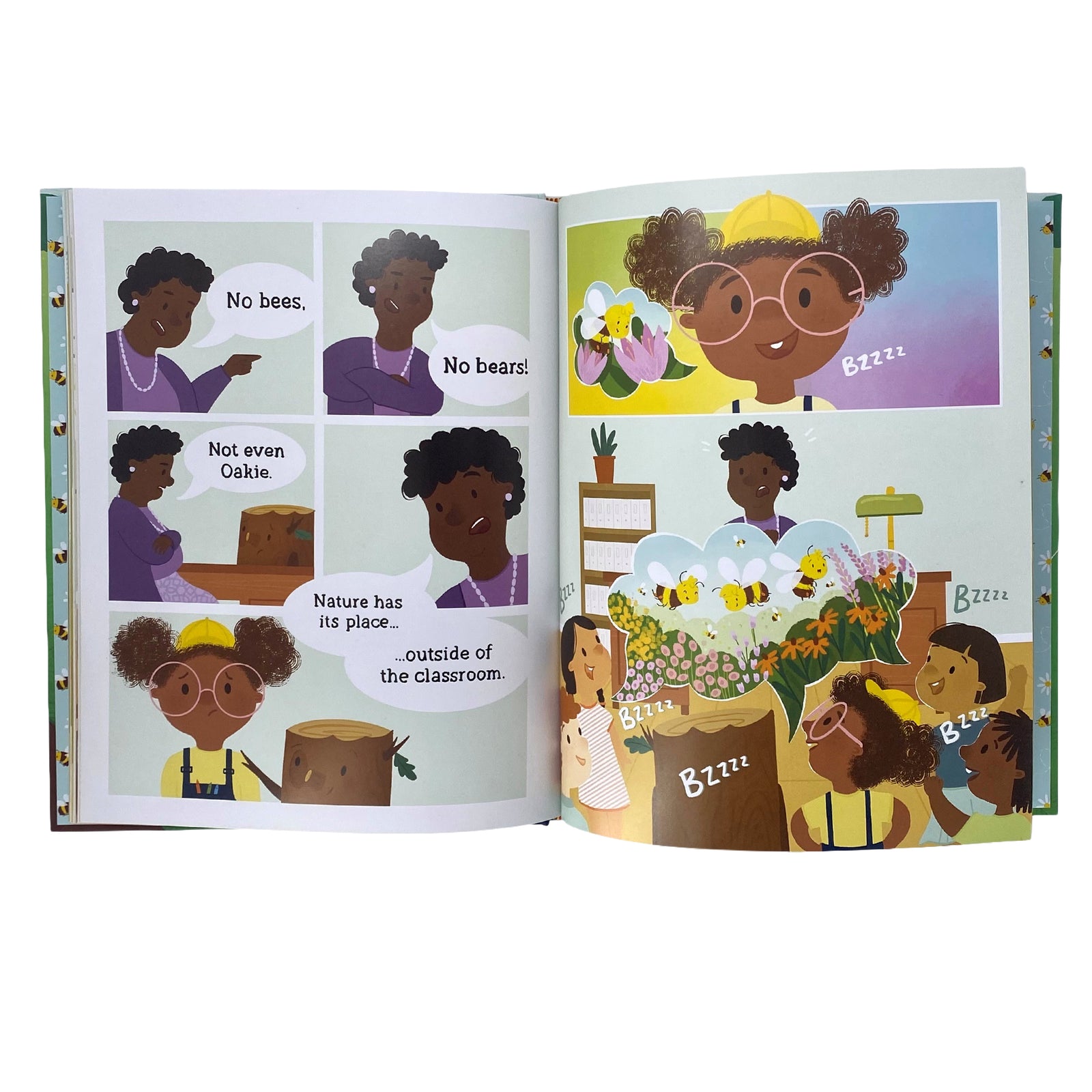 Book cover of 'Do You Speak Bee?' with two children and a bee on a green background