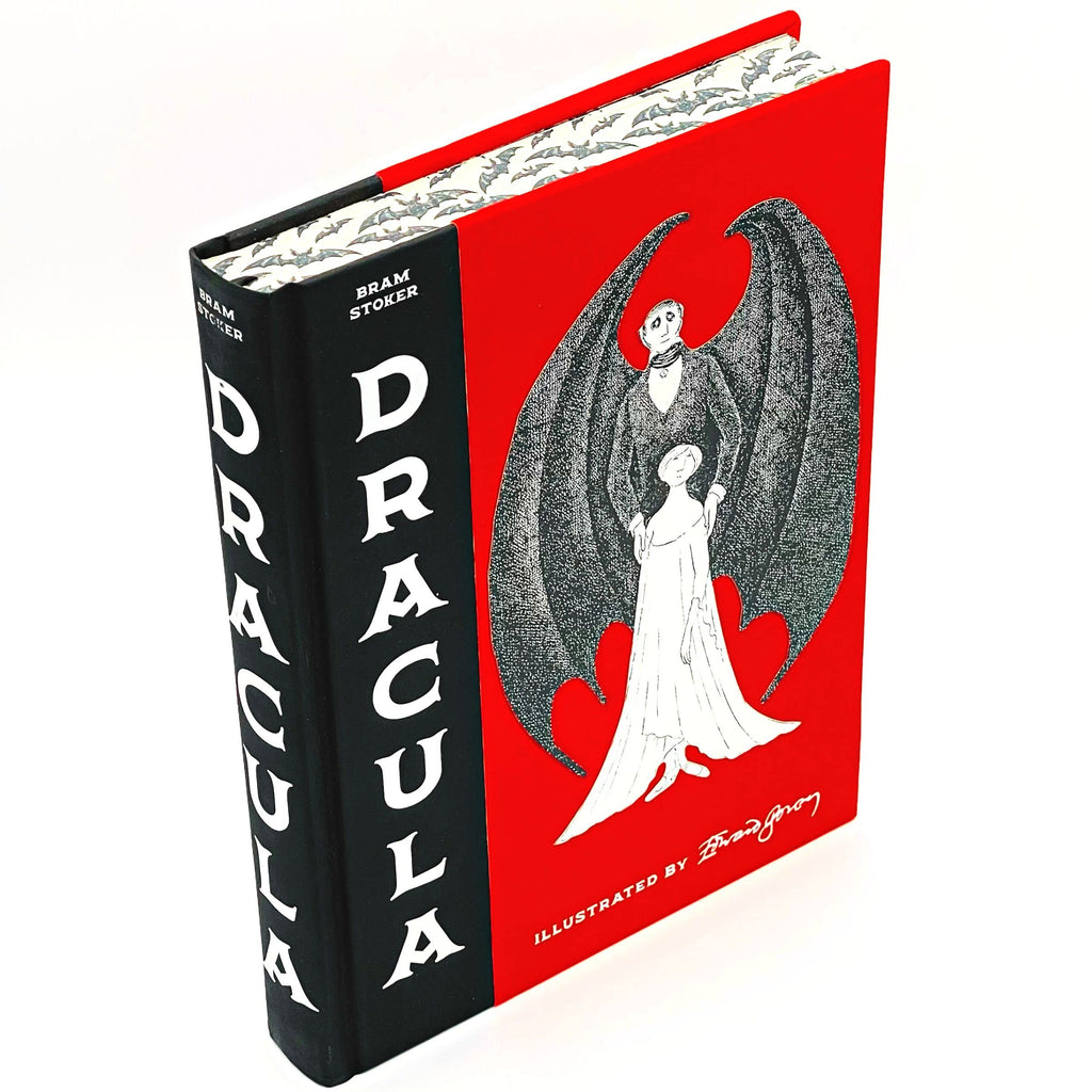 Introducing the ultimate collector's edition of Dracula by Bram Stoker, , now in an exquisite special edition. Luxurious design and attention to detail, including fore-edge painting of bats, Edward Gorey-designed endpapers, and a beautiful red velvet fabric cover. 464 pages Hardcover.