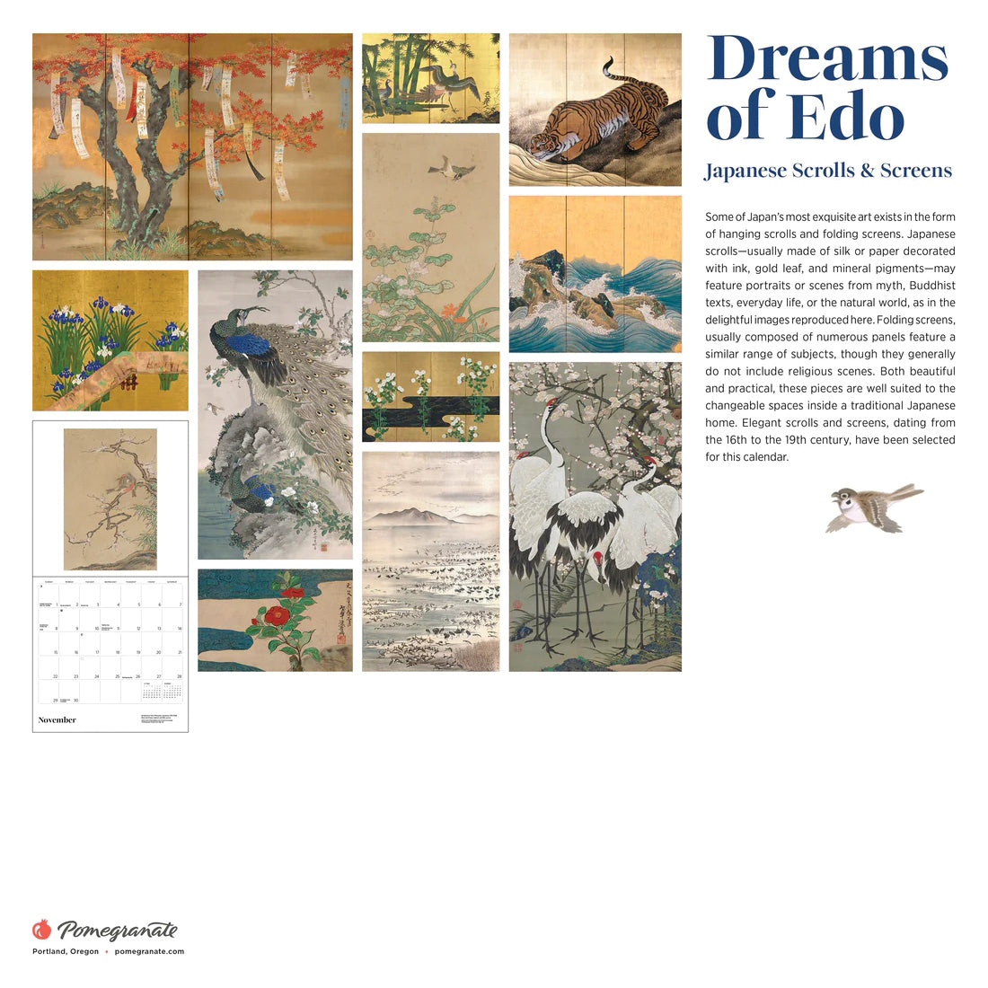 DREAMS OF EDO: JAPANESE SCROLLS AND SCREENS - 2026 WALL CALENDAR