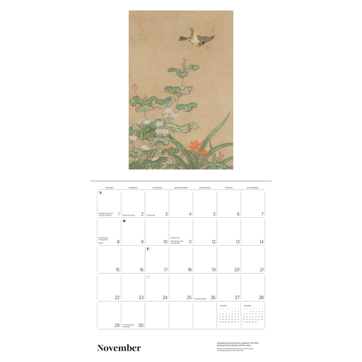 DREAMS OF EDO: JAPANESE SCROLLS AND SCREENS - 2026 WALL CALENDAR