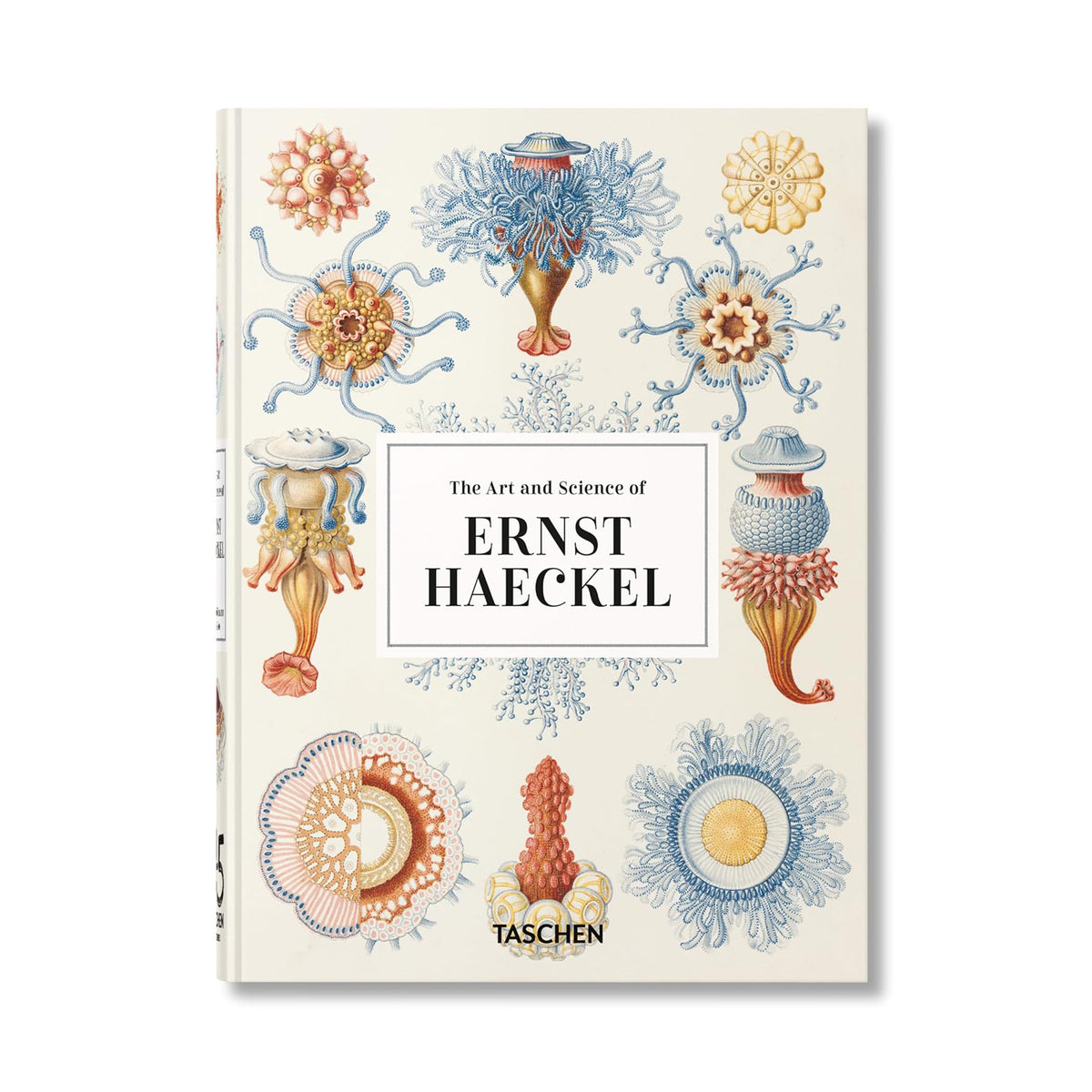Book cover of 'The Art and Science of Ernst Haeckel' with vintage illustrations on a white background