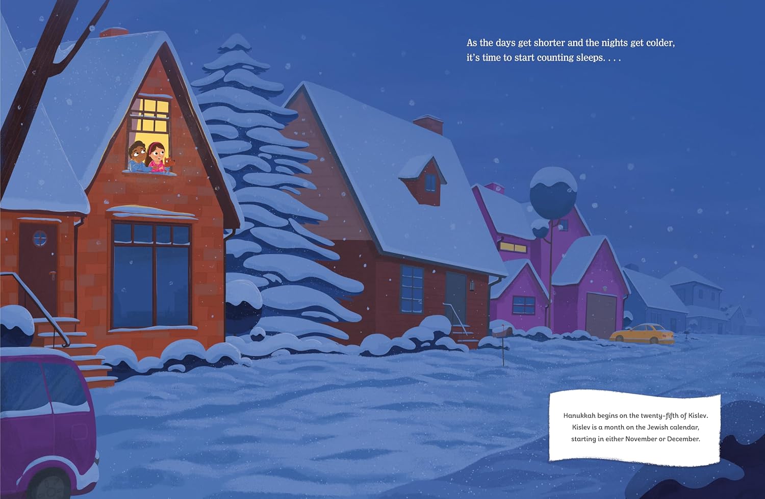 Book cover of 'Eight Sweet Nights: A Festival of Lights' with illustrated characters around a Menorah.