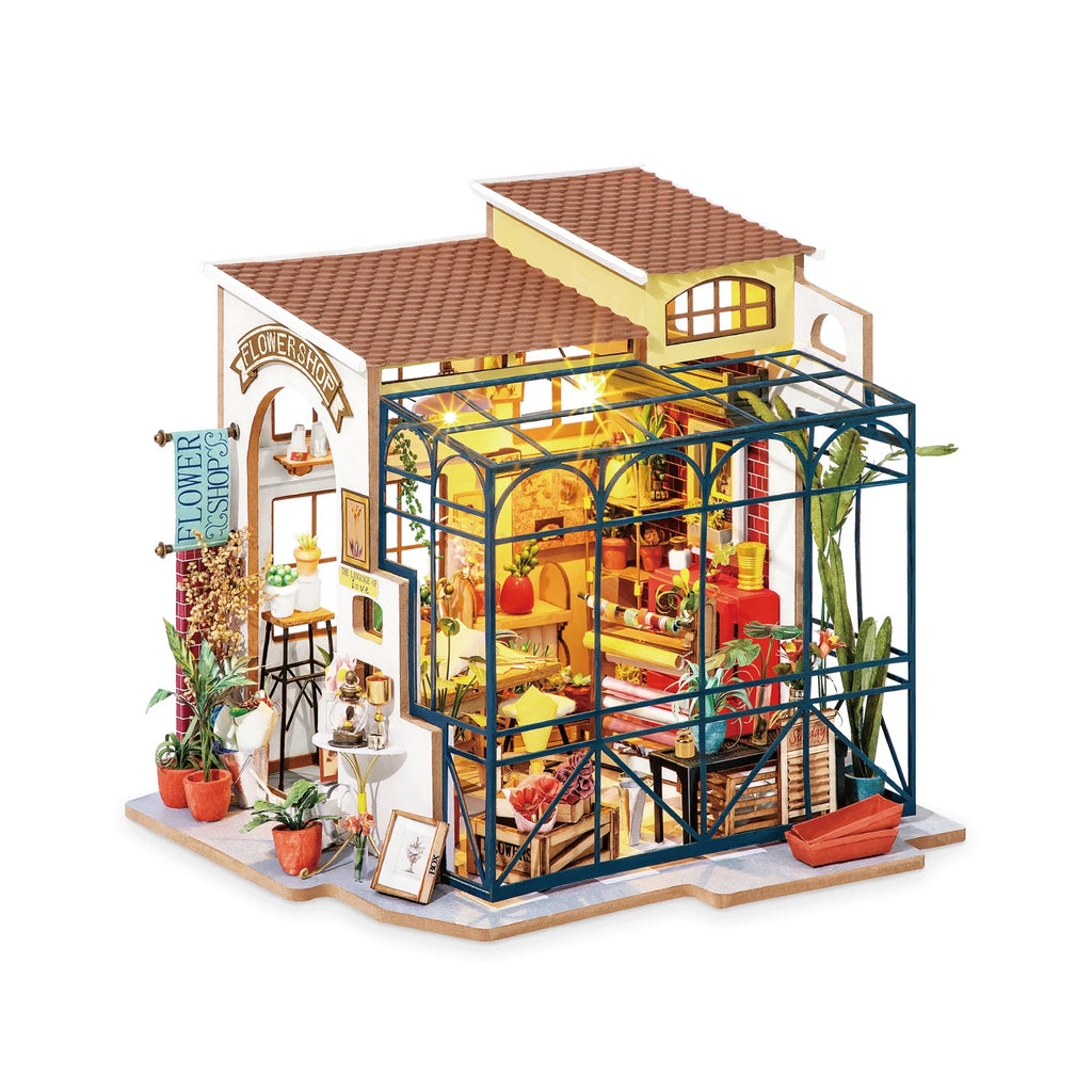 Whether this is your first 3D dollhouse kit, or you want to expand your existing miniature collection, Emily's Flower Shop is perfect for you. This cute florist store will keep you busy as you design and create the perfect little space.  Includes all pieces needed to make the model. Ages 14+.