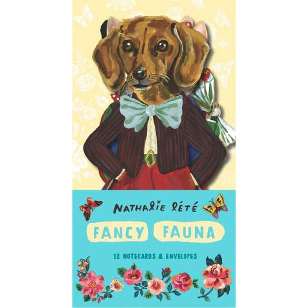 These 12 die-cut cards from Paris-based artist Nathalie Lété are all dressed up and ready to go!Featuring delightful paintings of dapper dogs and cute cats bearing gifts and flowers, these cards will suit all fancies—and occasions