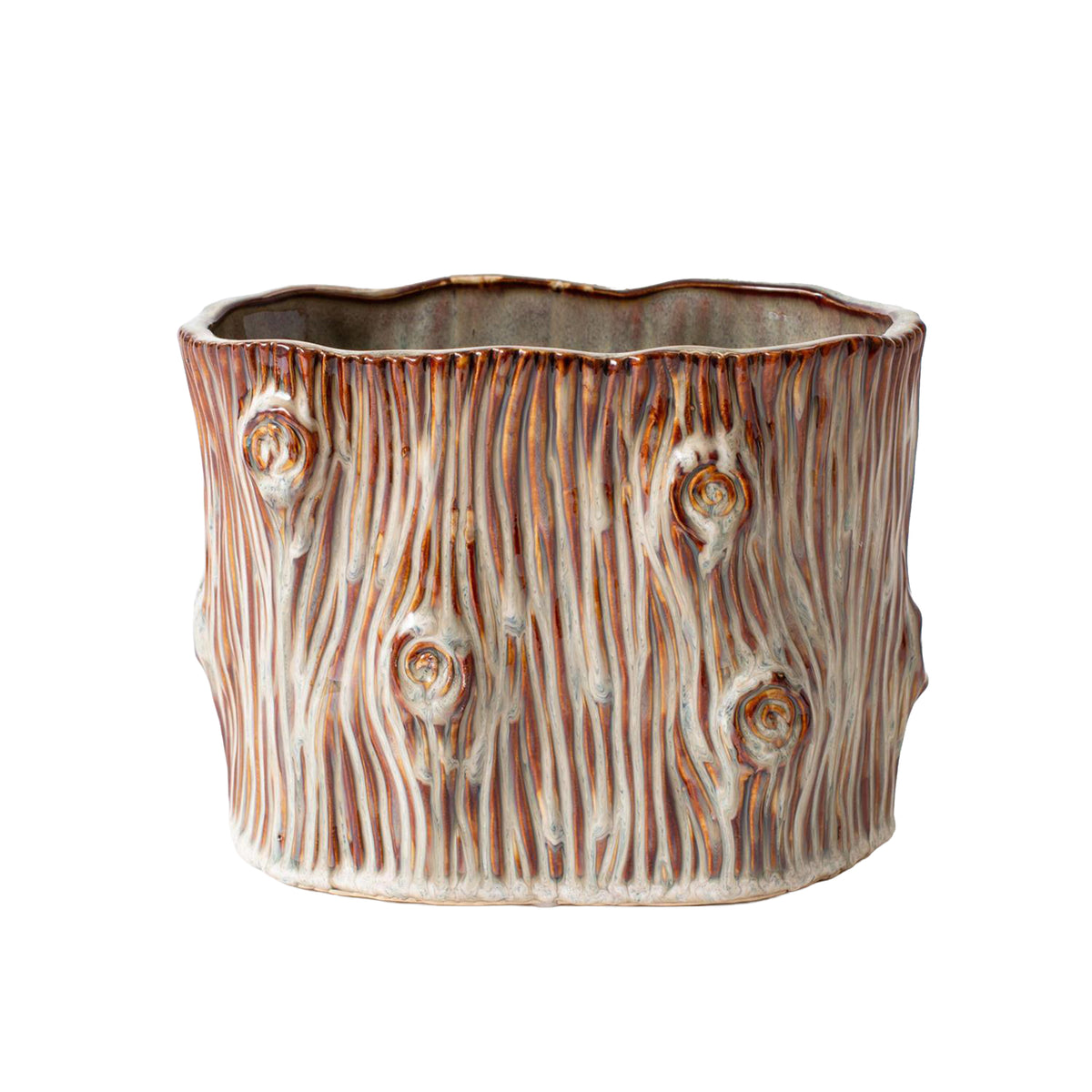 FAUX BOIS TREE STUMP PLANTER