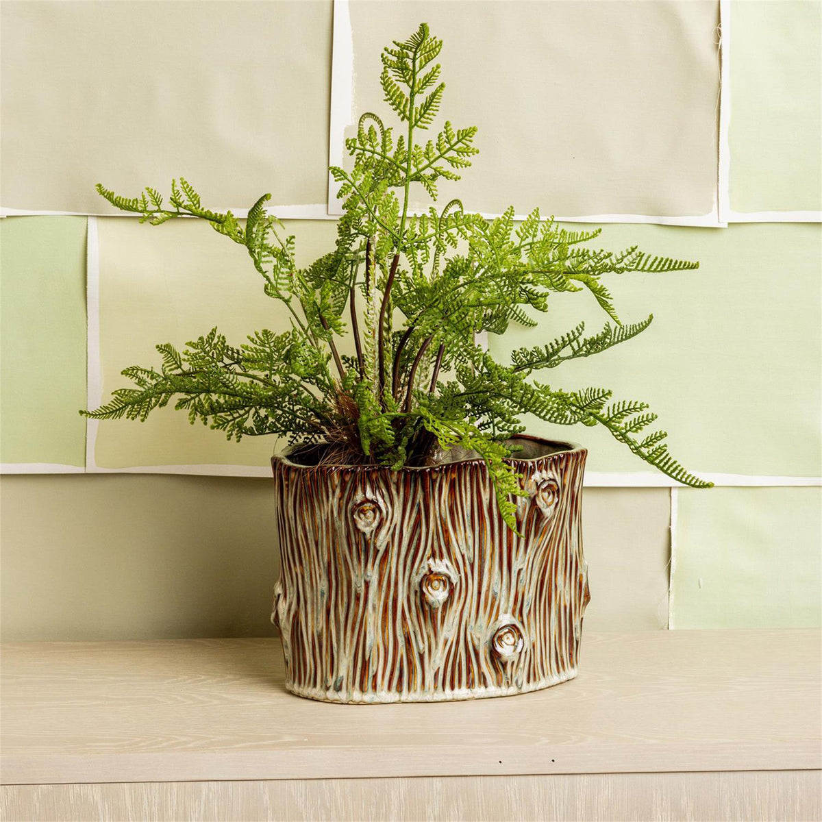 FAUX BOIS TREE STUMP PLANTER