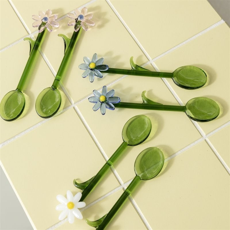 FLORA GLASS SPOON SET