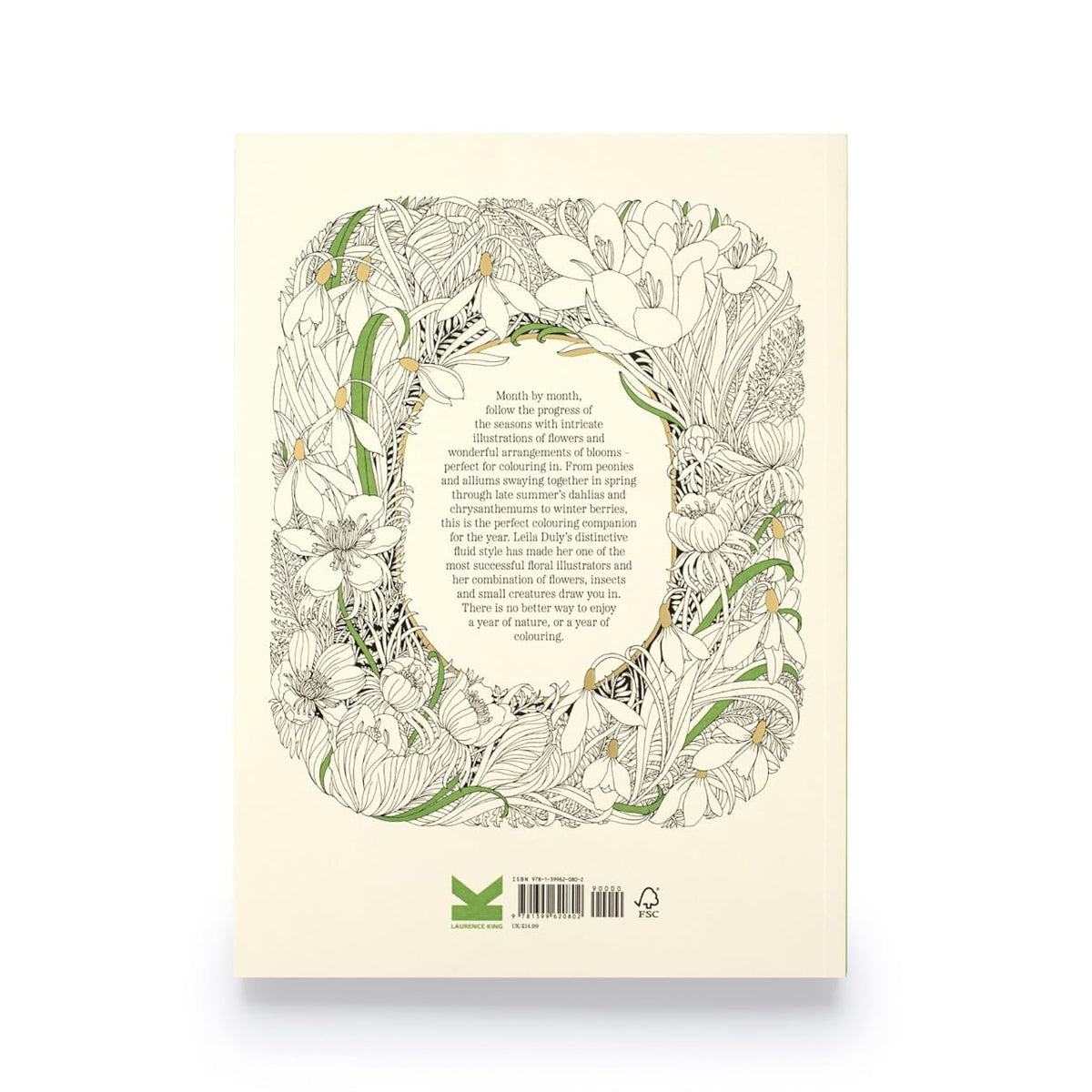 Book cover with floral design and text on a beige background